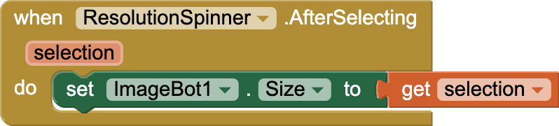 When Resolution Spinner After Selecting