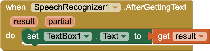 When SpeechRecognizer Get Text