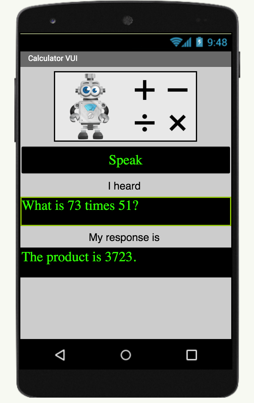 GUI of Voice Calculator