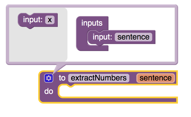 procedure extractNumbers input parameter